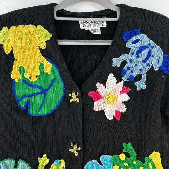 Jack B Quick Short Sleeve Frog Design Sweater - Picture 2 of 10